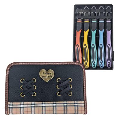 Yoshiharu Cutlery Yoshiharu Carving Knife Set with Safety Elementary (Lace-up, Left-Handed, 2-Way Grip, Guard, School, Girls)