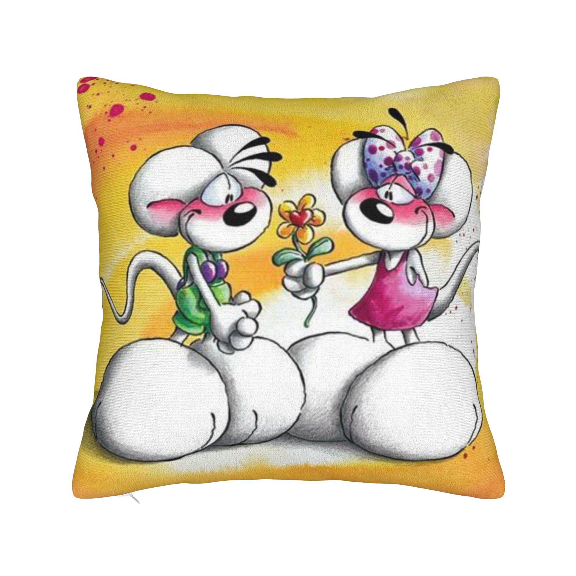 

Diddl Diddlina Pillow Cover Merch Printing Cushion Cover Decor Pillow Case Cover Home Multi Size 12x12Inch