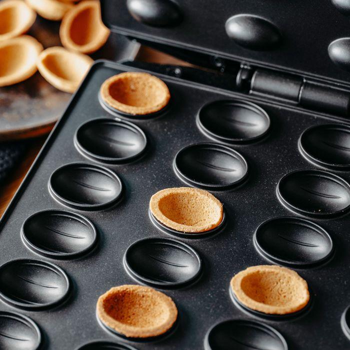 Gaufrier Gaufrier À Noix, 24 Moitiés De Pâte À La Fois, Plaques Antiadhésives Mesko MS3041 1600W Noir 34001