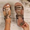 Women Sandals 2025 Summer New Comfortable Dress Shoes for Women Simple Open Toe Beach Flat Sandals Fashion Roman Flats Sandals