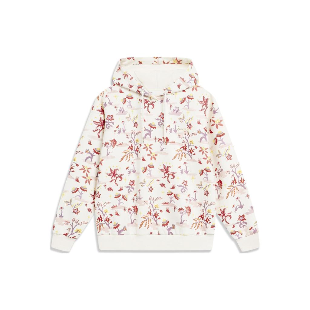 Li-Ning Full Print Hooded Sweatshirt Women tops Off-White AWDU032-8