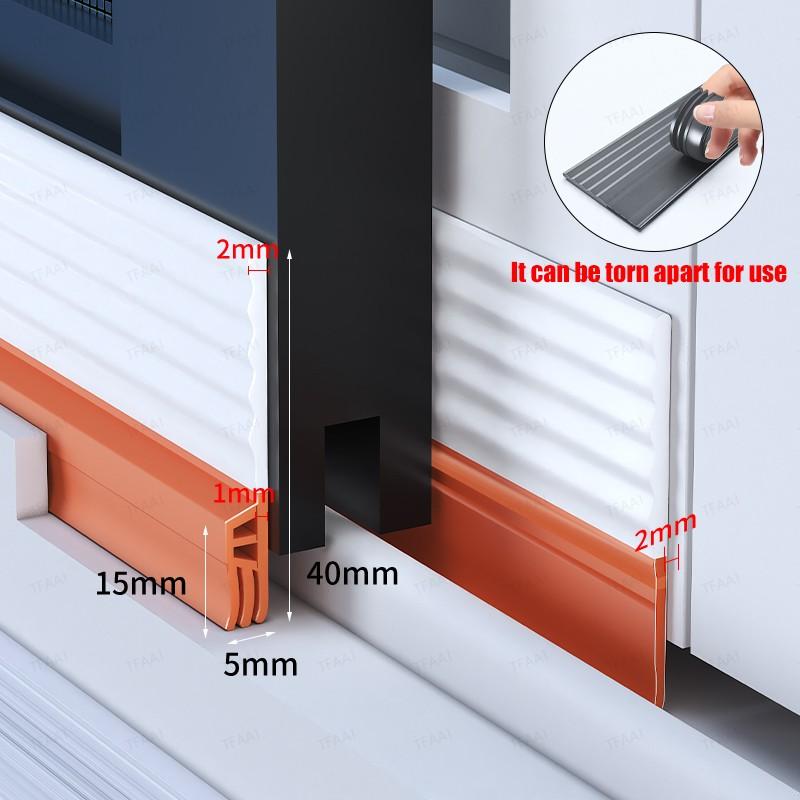 1PC TPE Triple Layer Window Seal Strip 2/4M Windproof Dust-proof Noise Reduction Weatherstrip Self Adhesive Door Seal Strip