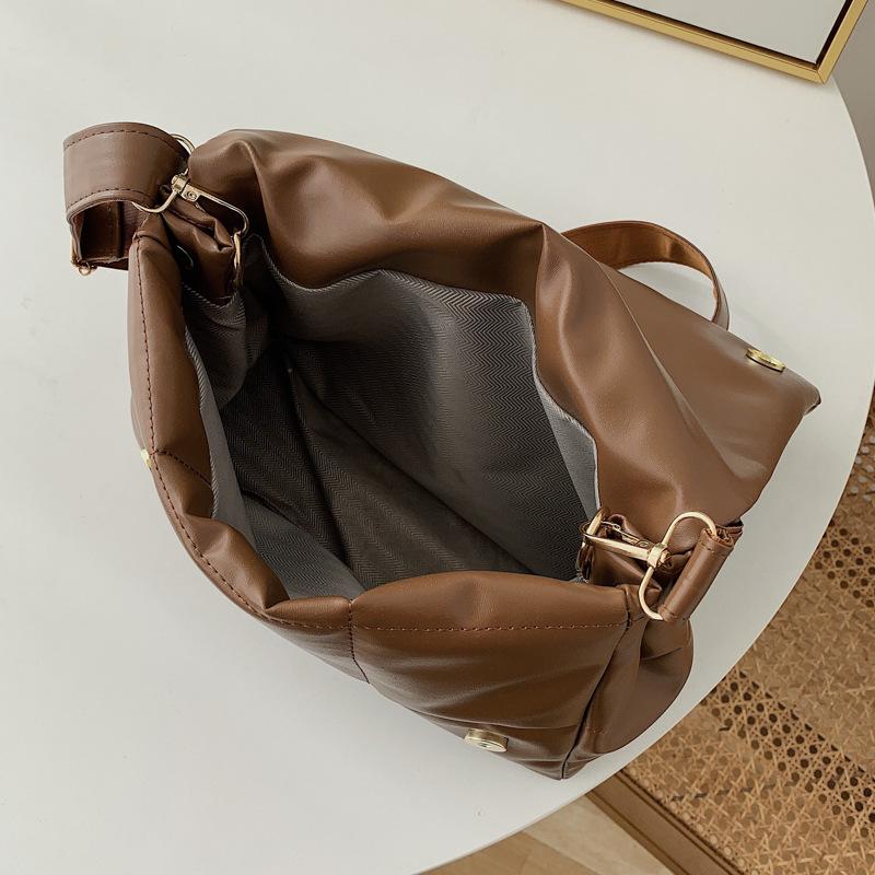 Yogodlns Vintage haftowana torba na ramię w kratę kobieca miękka skórzana torba Crossbody torba z klapką designerska torebka pod pachami