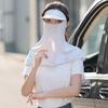 UV Protection Sunscreen Face Cover Solid Color UV Protection Veil Thin Ice Silk Mask  Hiking