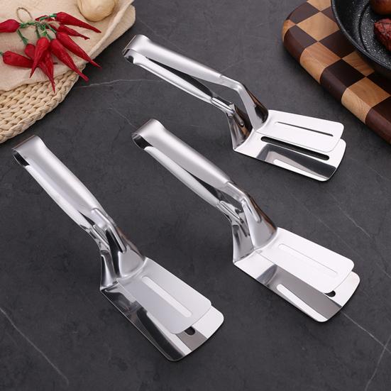 1/2/3Pcs Stainless Steel Spatula Tong Long Handle Multifunction BBQ Steak Meat Fish Frying Bread