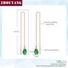 ZHOUYANG Chain Earring For Women Simple Style None Stone Rose Gold Color Ear Line Fashion Jewelry  ZYE236 ZYE237
