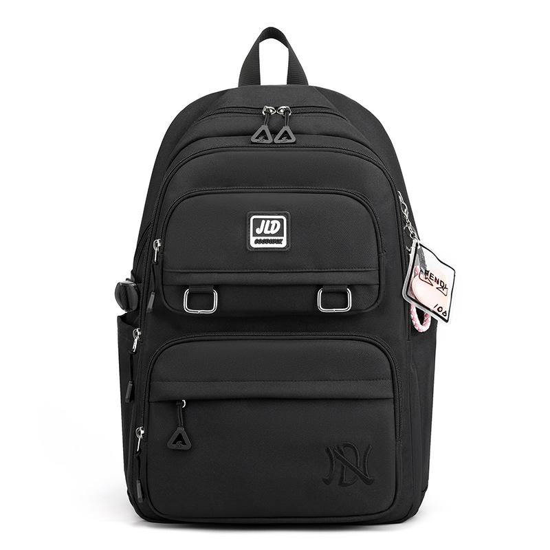 Simple and large-capacity backpack, girls backpack, junior high student casual schoolbag, Korean version of ridge protection, lightweight backpack. 32*22*45