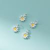 Daisy Flower Charms Anti Tarnish Process 925 Sterling Silver Supplies for Jewelry Necklace
