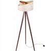 Floor Lamp Standing Tripod Wooden Lampshade Pattern