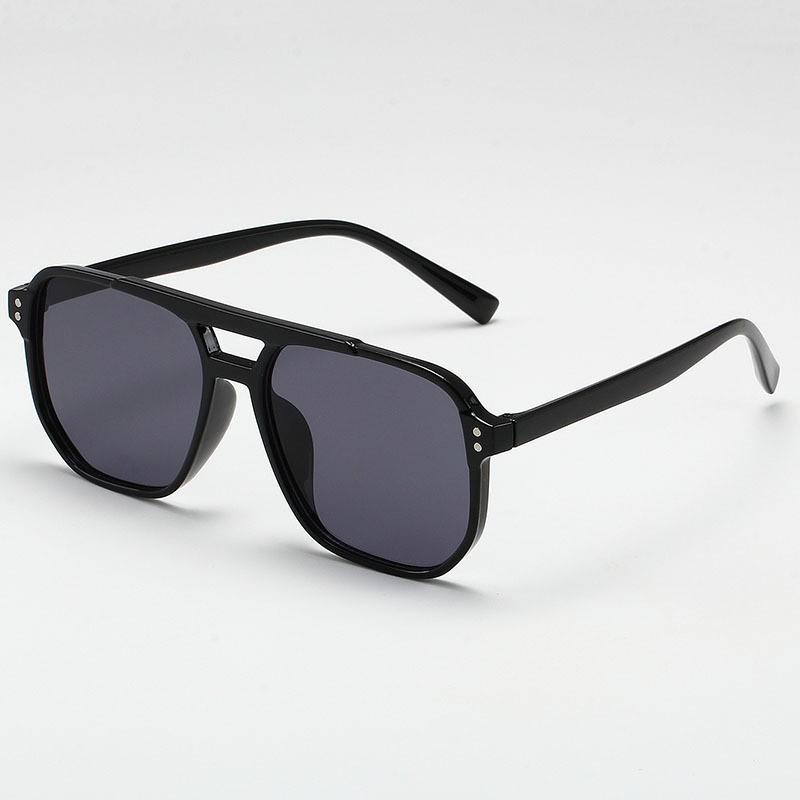 Retro Double Beam Aviator Sunglasses with UV Protection - European & American Style