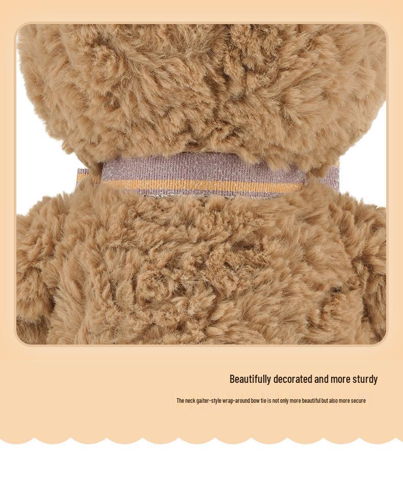 Peggy Teddybär-Plüschtier – Niedliches, kuscheliges Stofftier mit Fliege, ideales Geschenk für Mädchen