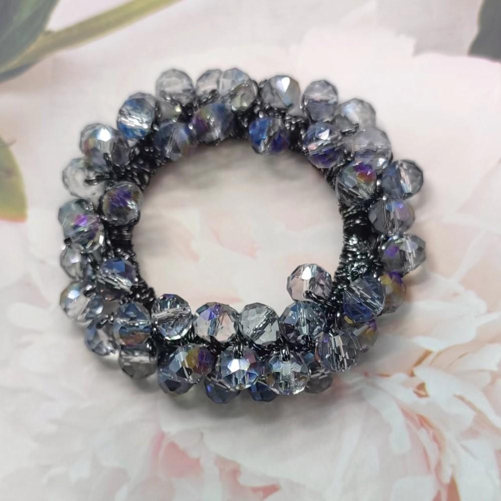 

Хрустальный головной убор Цветок Веревка для волос Элегантная женская прическа Пучок Конский хвост Кольцо для волос Ручная работа Аксессуары для волос для женщин Тиара