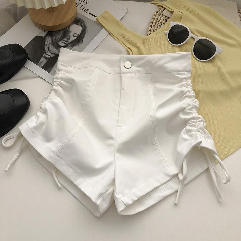 

Женские шорты А-силуэта с высокой талией и кулиской: Летнее похудение, Повседневный, Модный, Большой размер, Стиль горячей девушки S [81-90 lbs]