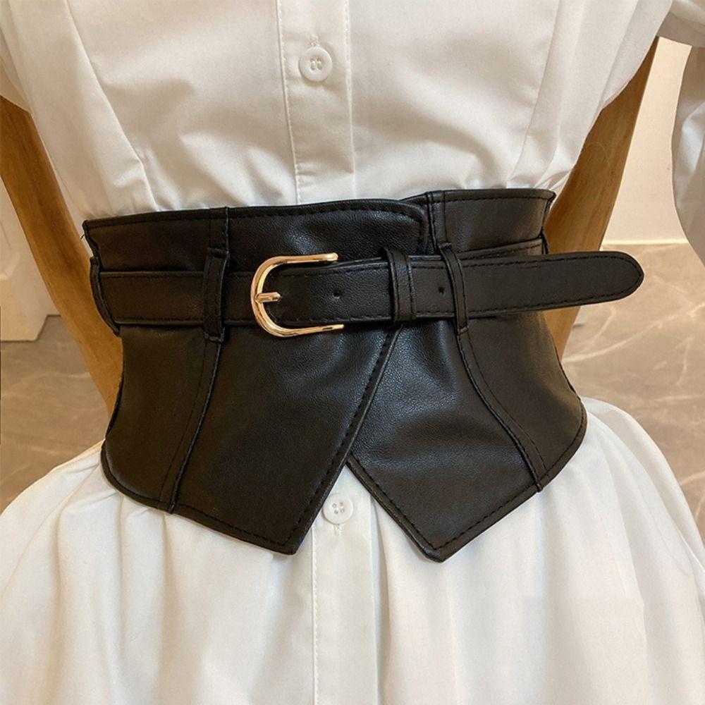 Adjustable Elastic Cummerbunds Black Waist Corset Fashion Wide Belt  Ladies