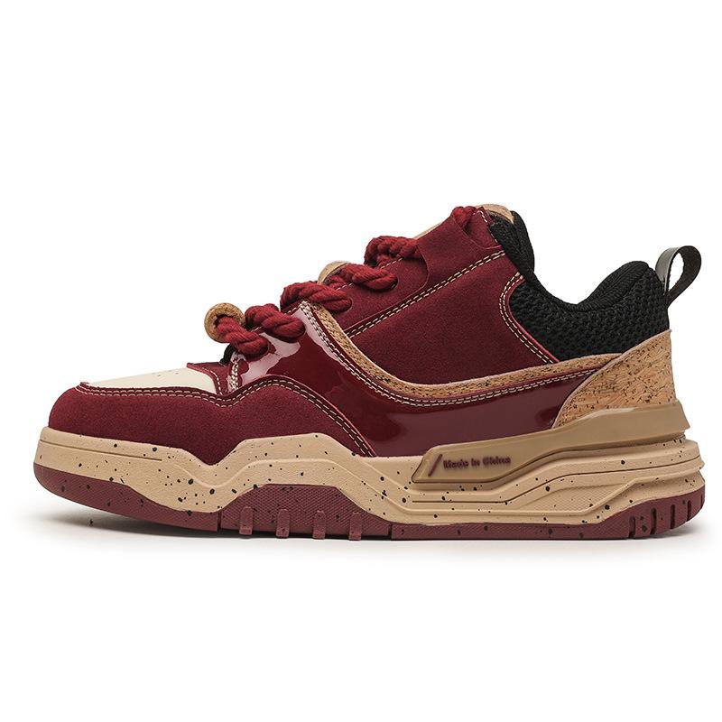 Thick-soled Casual Board Shoes for Men New Autumn Collection Low-top Sporty Lace-up Students Breathable Trendy Men's Sneakers