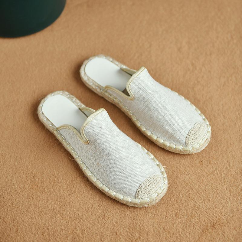 

Модные женские тапочки с леопардовым принтом, летняя новая обувь на плоской подошве 2024 года, модные льняные тапочки для женщин, обувь Zapatos De Mujer 35