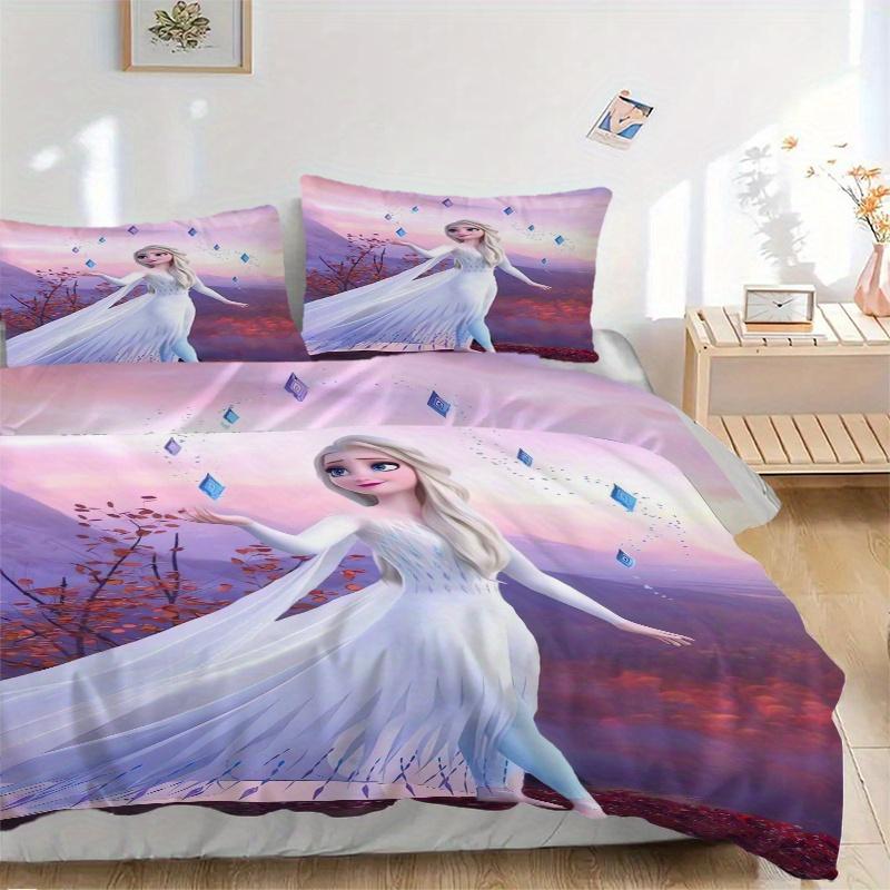 

3pcs Elsa Frozen II Queen Elsa Ice Magic Bedding Set - Includes Quilt Cover and Pillowcases, Suitable for All Seasons, Machine Washable - Ideal G 135x200cm