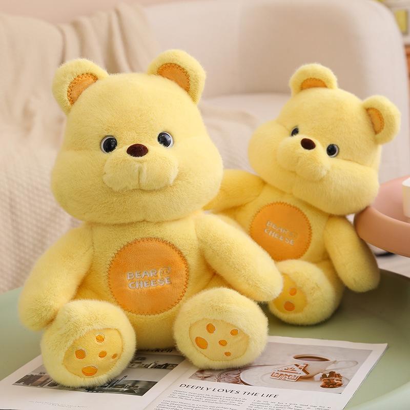 Cute Cheese Bear Plush Toy Stuffed Animal Teddy Bear Doll For Kids Adorable Gift For Girls