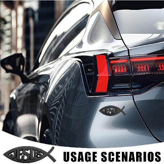 3 Pcs 3D Metal Jesus Christian Fish Decal Stickers, Self-Adhesive Scratch-Resistant Decals for Car Exterior, Trunk & SUV, Weatherproof Religious