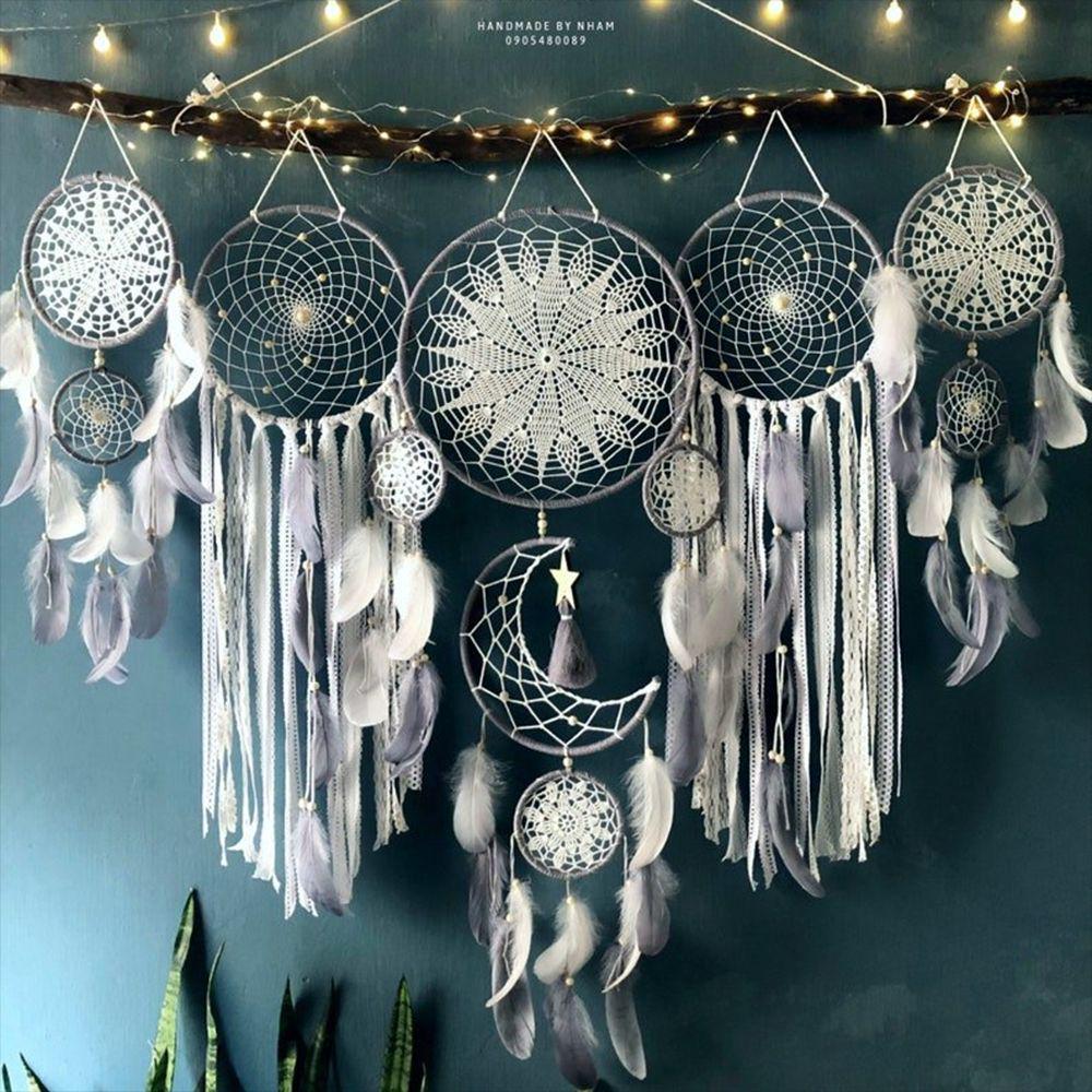 Indian Dream Catcher Feather Pendant Wind Chime - Indoor Tassel Wall Hanging Decor