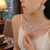 Elegant Blossom Zircon Necklace & Earrings Set - European & American Style