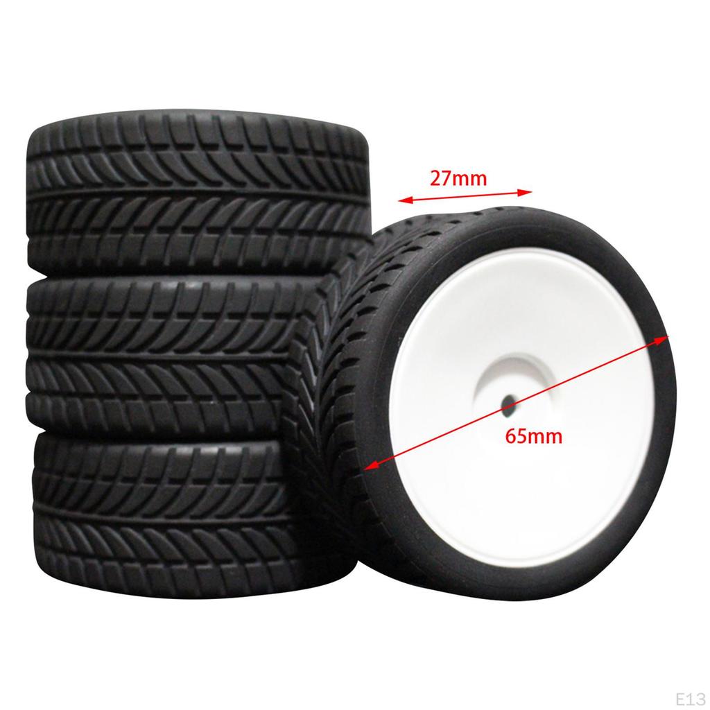 4Pcs 65mm Wheel Tires Spare Replace Part for HPI DIY
