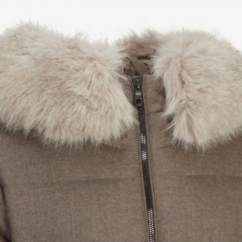 The North Face Women S rdS Down Coat Marana Wool Dark Beige