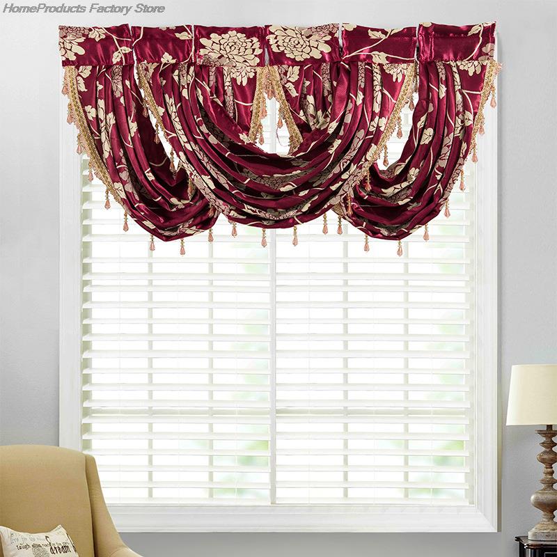 Modern Tassel Valance Voile Curtain Swags Velvet Lace Curtains Valance For Home Living Room Kitchen Doorway Decor Drapes