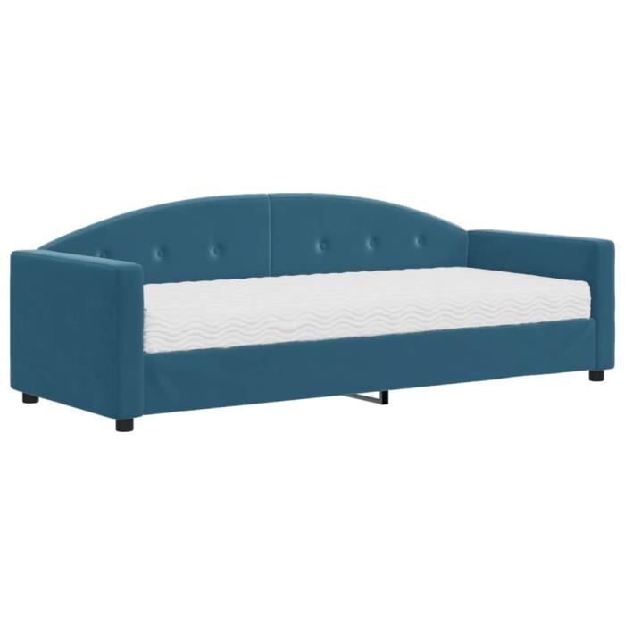 VidaXL Lit de jour avec matelas bleu 80x200 cm velours 3197269