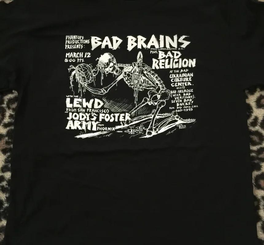 

Хлопковая черная футболка унисекс с принтом музыкального тура группы Bad Brains, все размеры M