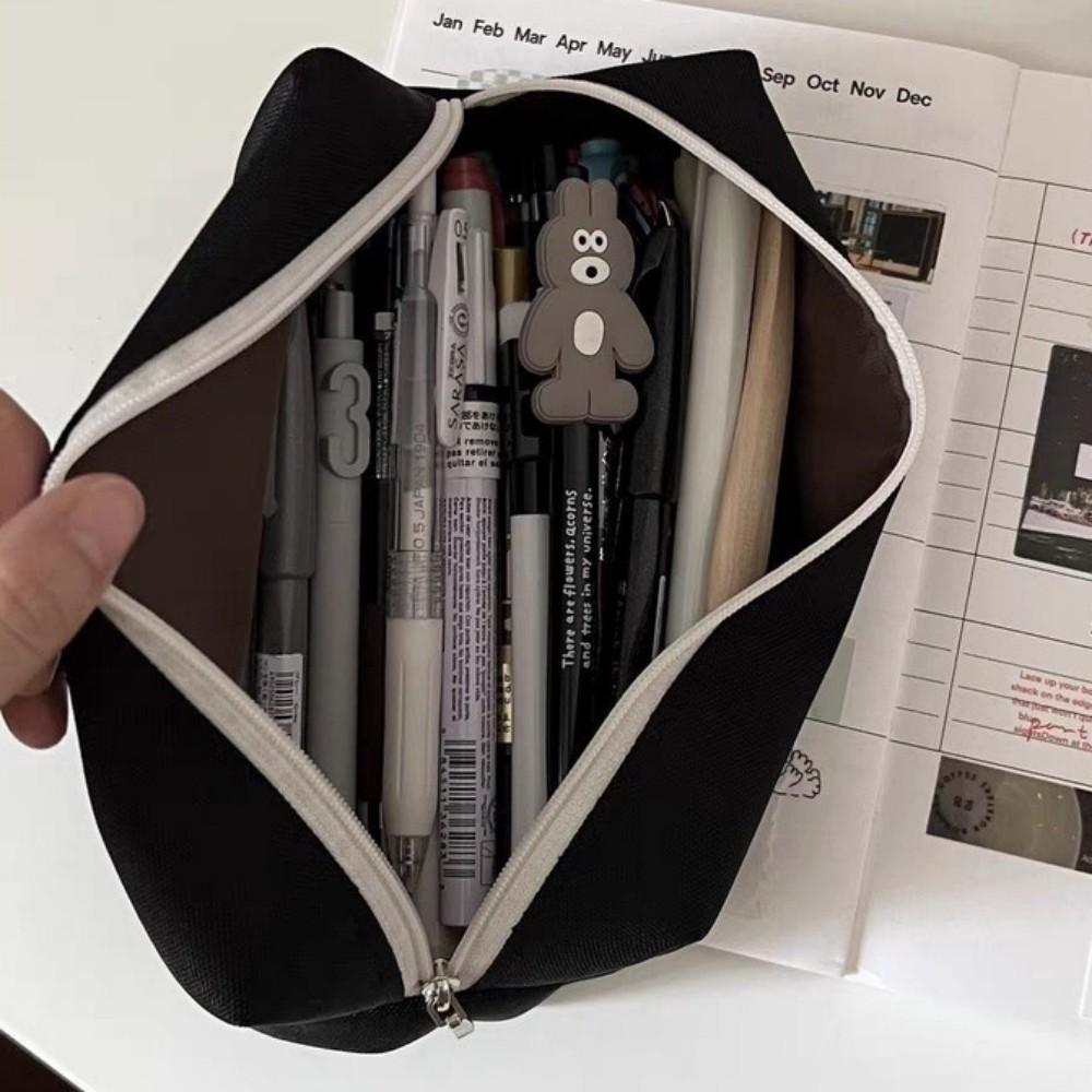 Schwarze Welpen-Stifttasche Student Cartoon Schreibwarentasche Bleistiftmäppchen Große Kapazität Bleistiftetui Schreibwaren-Organizer Büro Schule