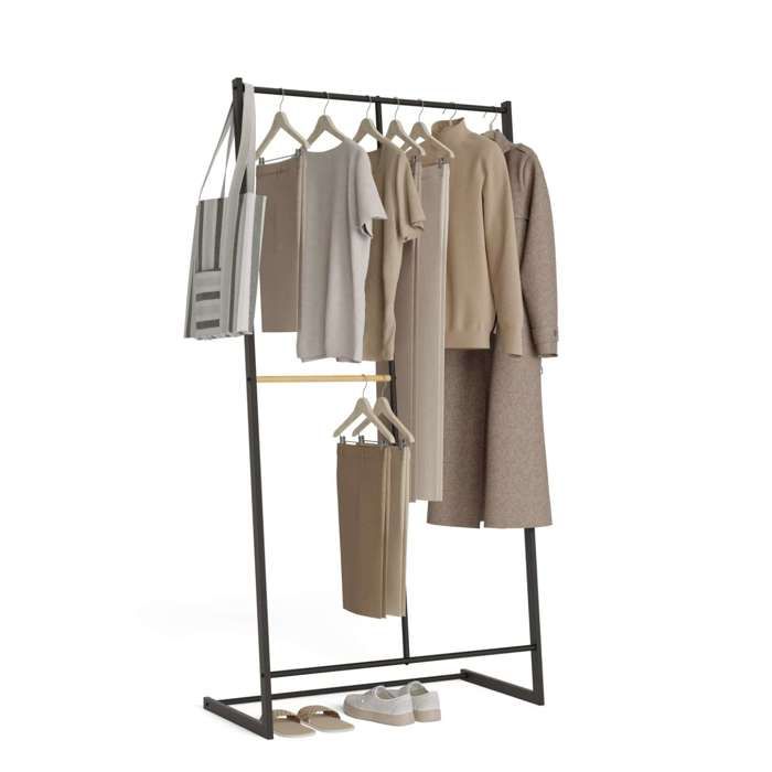 Newlux - Porte-manteau En Forme D'âne Noir Jusqu'à 15 Kg Avec Double Hauteur, Usage Intensif, Espace Pour Pantalons