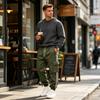 Men's -Lined Cargo Sweatpants, Loose Fit Multi-Pocket Joggers for Outdoor Hiking, Travel and Casual Everyday Wear