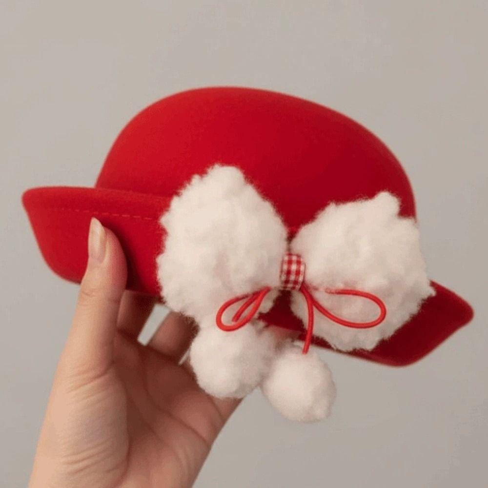 Beret Woolen Bucket Cap Vintage Looking Girls Dome Hat Top Hat Red Bowler Hats  Winter