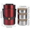 2.3L Vacuum Lunch Box 304 Stainless Steel 3 Layers Prevent Leakage Insulated Food Container For Work Travel Accessories