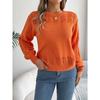 Women's Sweatshirt Casual Solid Colour Openwork Lantern Sleeve Pullover Knit Top