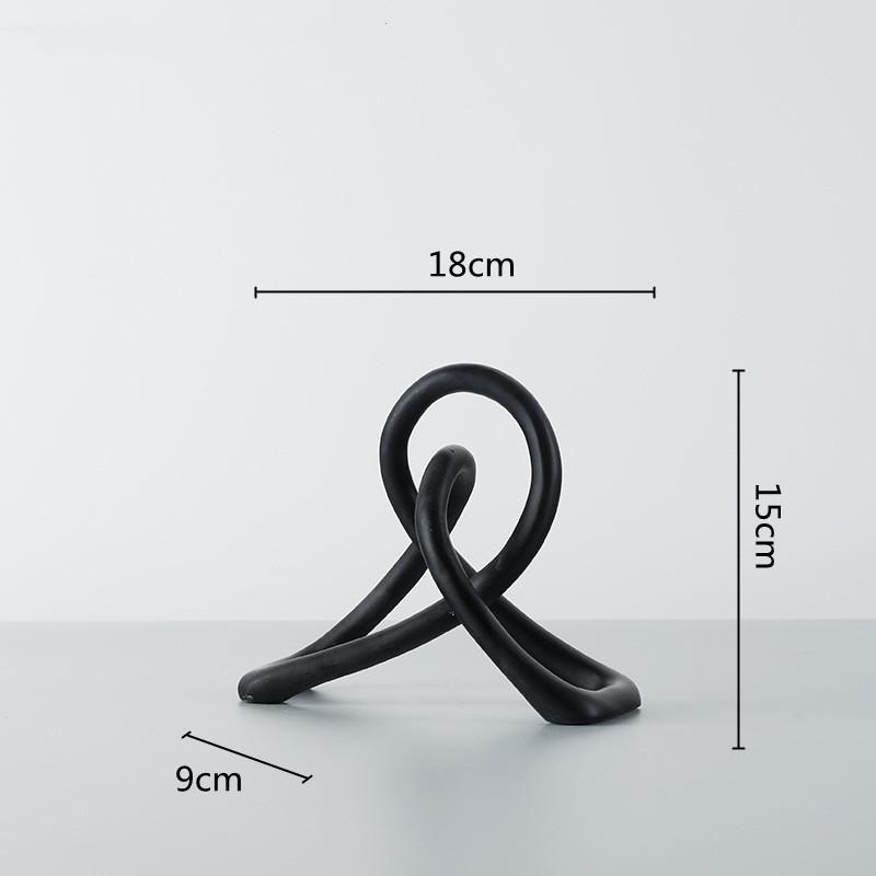 Resin Geometry Twist Knot Decorative Ornaments Black Twist Winding Sculpture Decorative Figurines Home Decoration Accessories