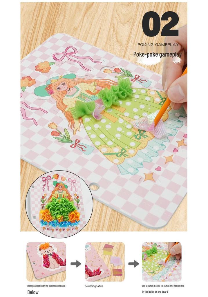 Dreamy Hand-Painted Polka-Dot Princess Dress-Up Sticker Book for Girls - Creative DIY Paste Painting Toy