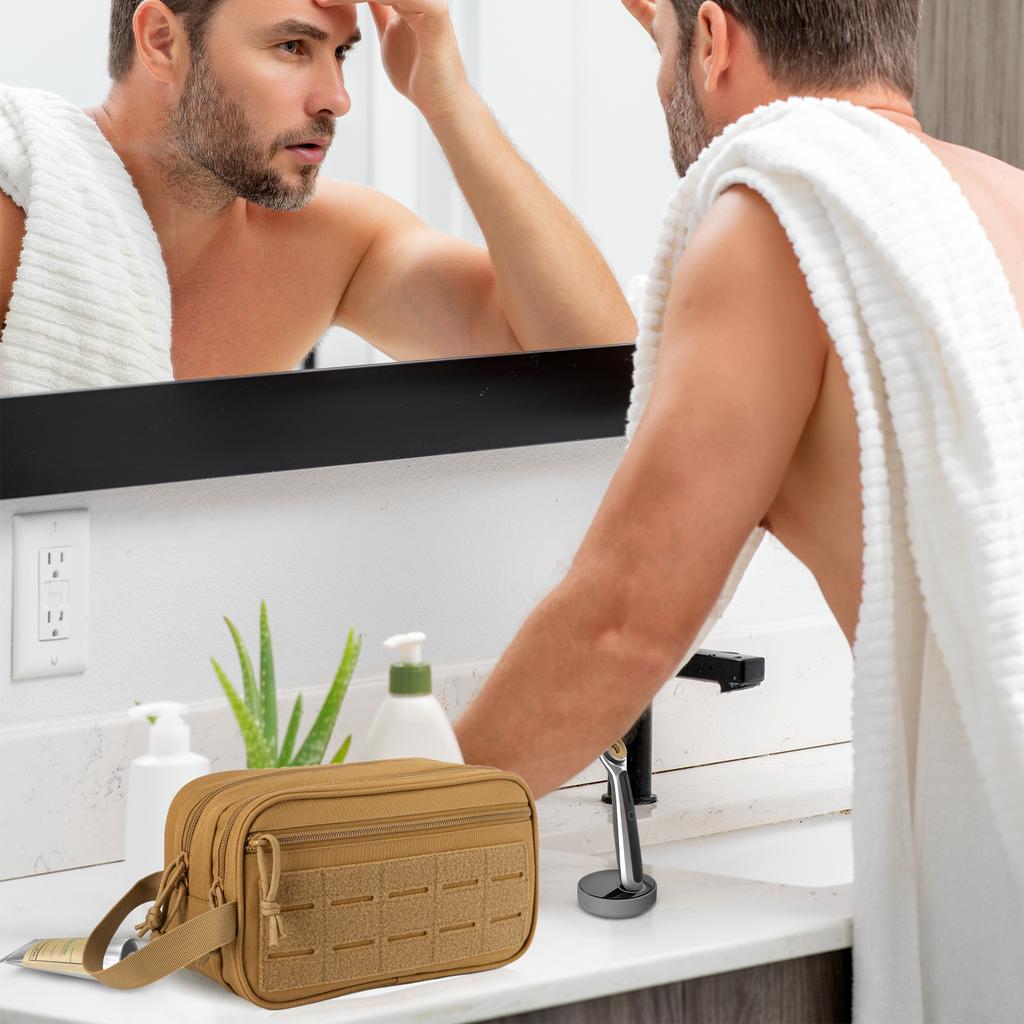 Taktische Kulturtasche für Männer/Frauen Hygienebeutel Werkzeug Molle-Taschen Kleine hängende Waschtasche Herren Rasierzeug Reise-Duschtasche