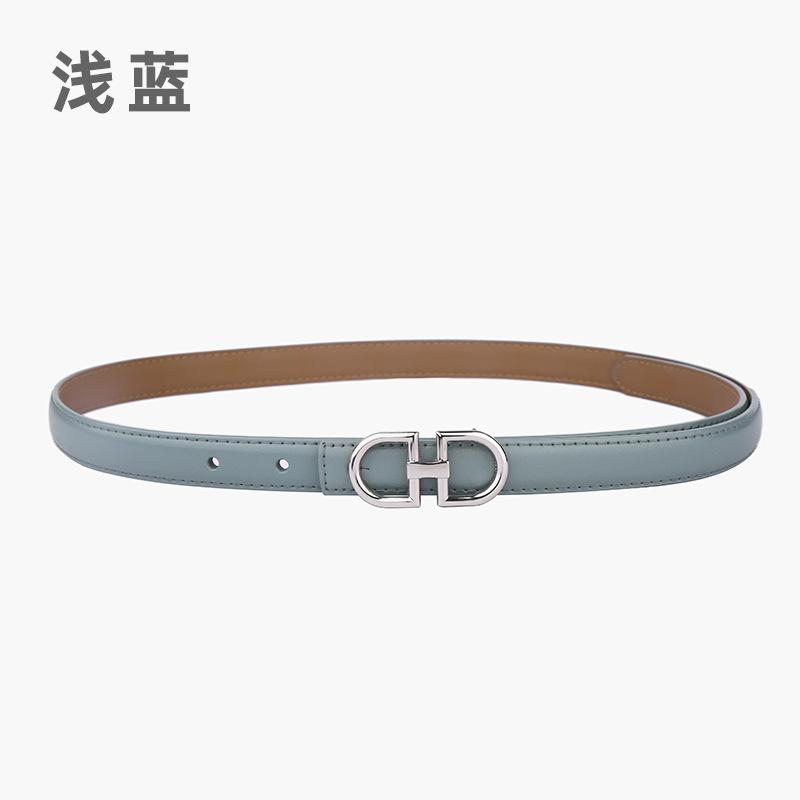 Leather Women'S Belt Simple Double Ring Belt With Jeans Casual Pants Belt Women'S Model