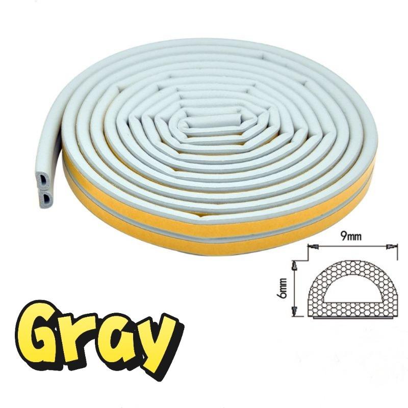 

5/10m DType Self Adhesive Window Door Seal Strip Foam Draught Excluder Dustproof Noise Insulation Anti Collision Tape D Shape&5m сірий колір