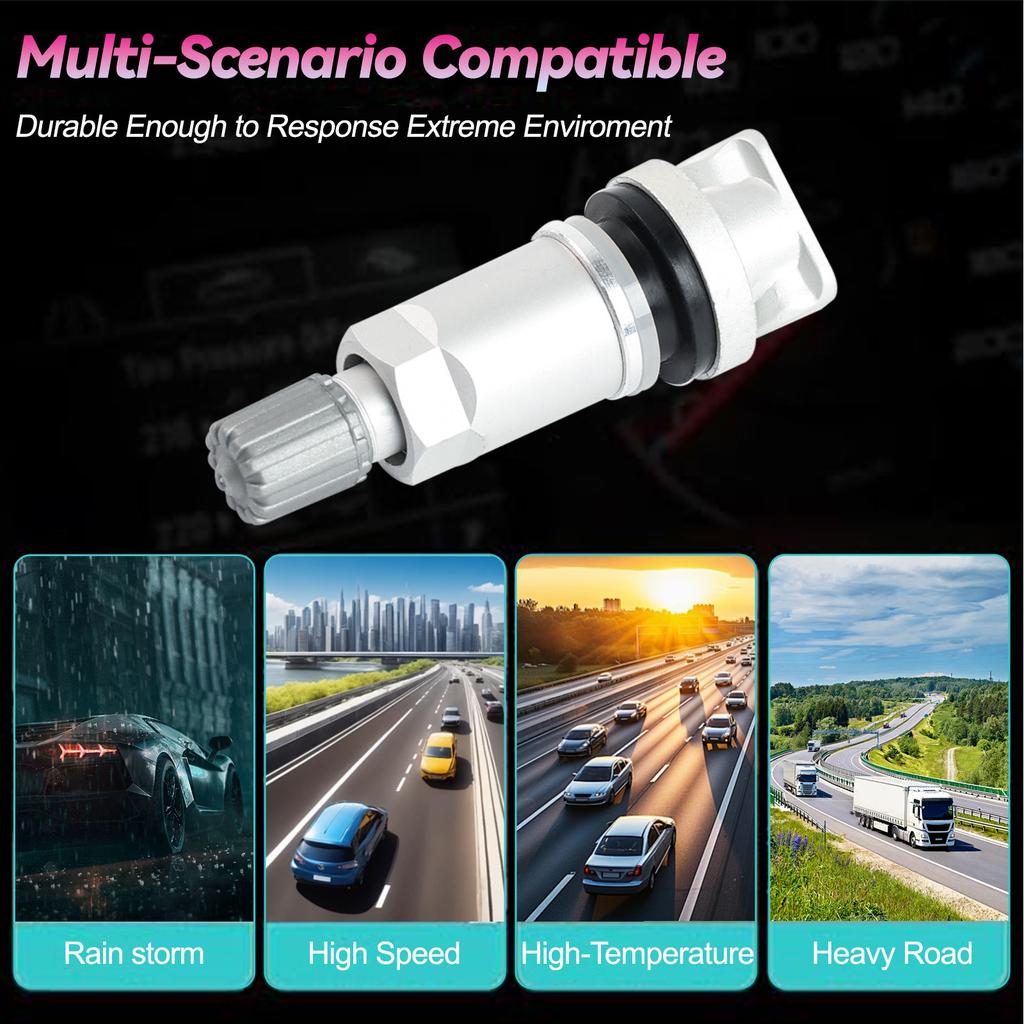 4X TPMS System Tyre Tire Pressure Sensor Valve Stem Repair Set For Jeep Dodge Chrysler Mercedes-Benz Land Rover Mitsubishi Raide
