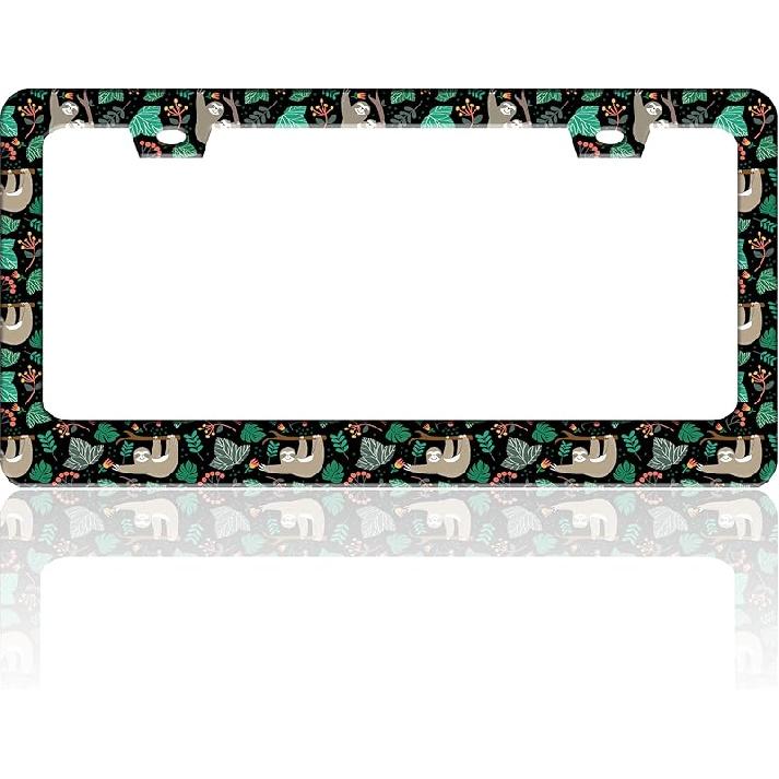 Beautiful Colorful Butterfly License Plate Frame Funny Watercolor License Plate Holder For Front Or Rear Car Tags Stainless Steel Car Decoration With