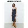 UR Women's American Retro Letter Slit Strap Dress