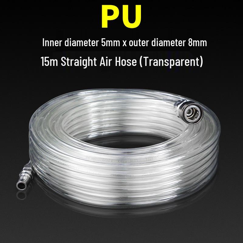 High-Pressure PU Air Hose with Quick Connect - 5*8/10*6.5/12*8, Pneumatic Air Compressor and Pump Compatible