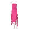 Fashion Style Women's Clothing 2024 Summer New Fashion Sexy Stylish Wrapped Chest Irregular Dress