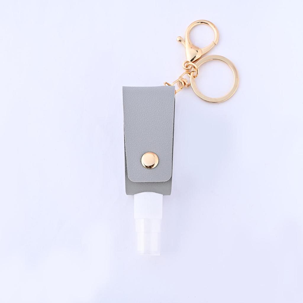 T-Shaped Leather Hand Sanitizer & Perfume Keychain Case with Spray Bottle