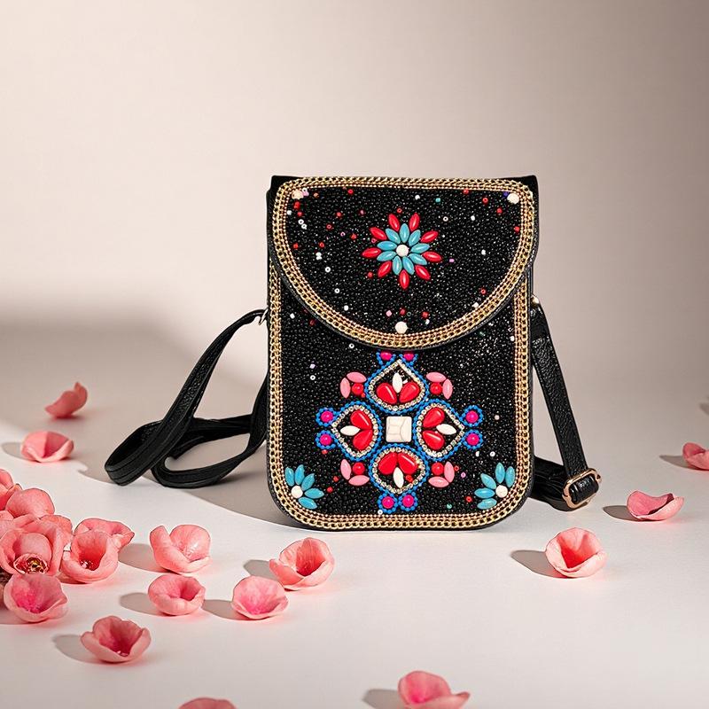 Boho Vintage Veske - Flerroms premium tekstur myk moteriktig allsidig håndlaget dusk risperler