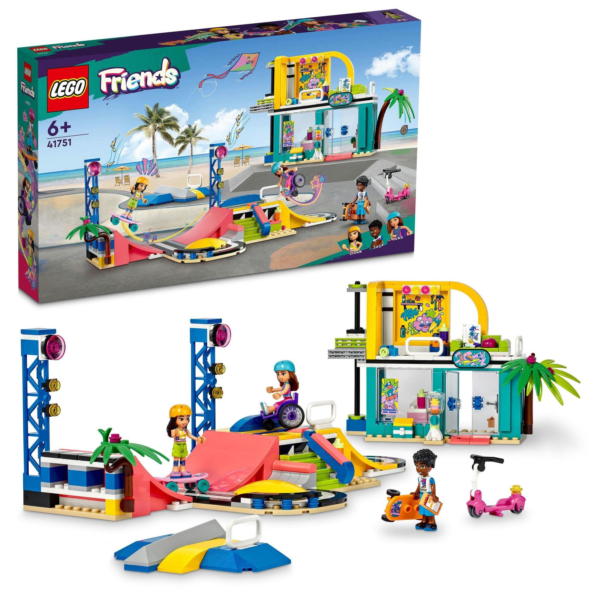 

LEGO Friends Skate Park 41751, a toy block gift for pretend play and city building, for girls ages 6 and up
