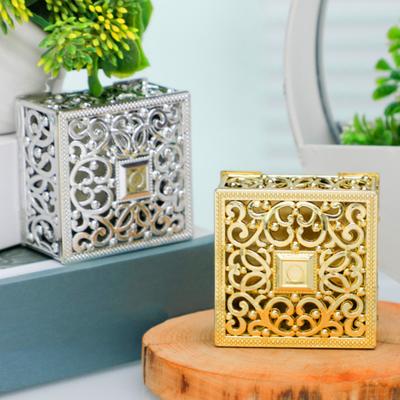 Vintage Hollow Out Jewelry Box Gold/Silver Plated Plastic Candy Box Wedding Party Favor Box for Ring Earrings Necklace Bridal Shower Birthday Supplies